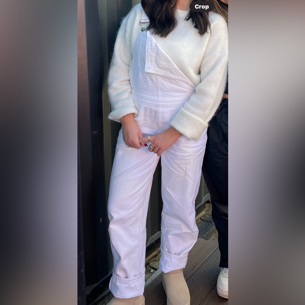 Princess Polly White Cotton Boot-Cut Overalls